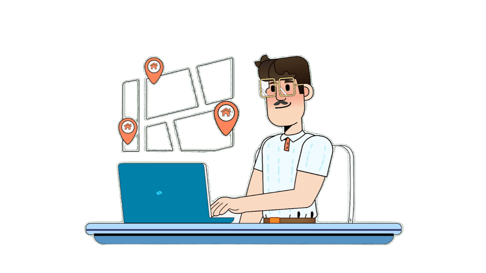 Analista de Directa a Casa trazando zonas de reparto sobre un mapa